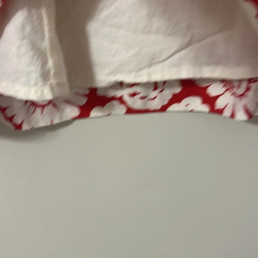 Boden Womens Floral Red and White Sleeveless Cotton Dress Sz 4 Preppy Resortwear - Picture 6 of 9